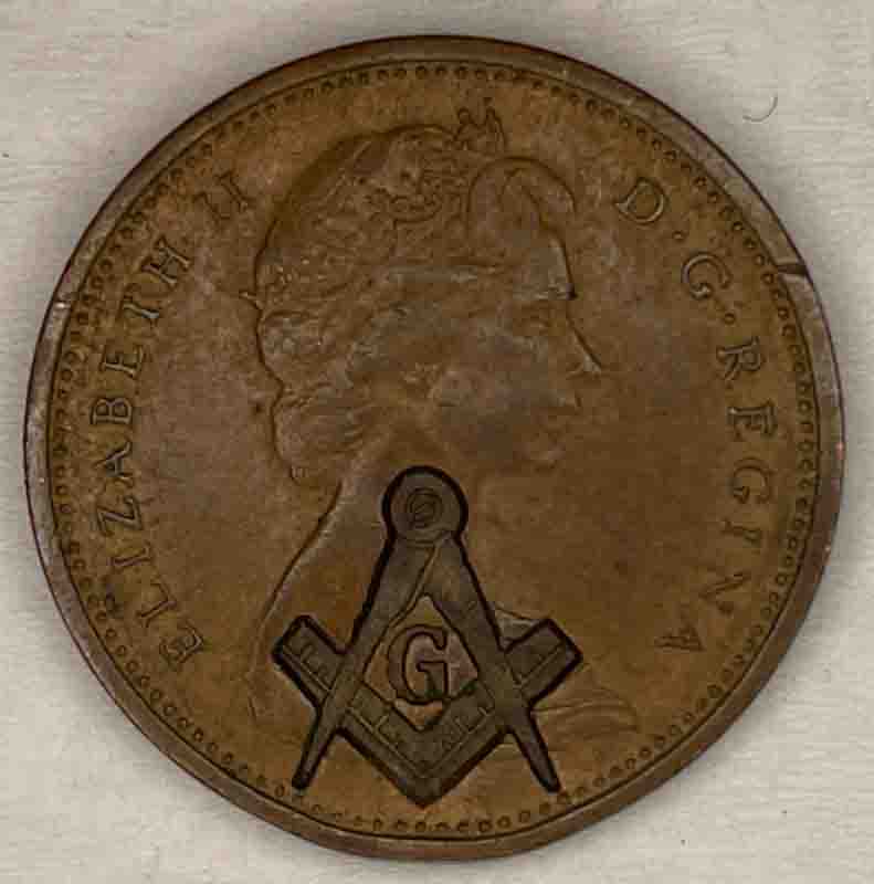 Masonic-Tokens,-Coins-And-Counter-Stamped-Pennies