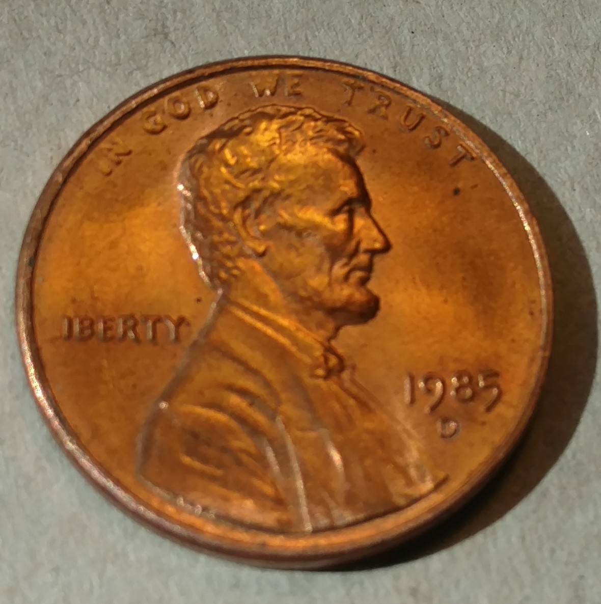 1985-D-Penny,-Faint-