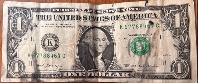 2017-Series-1-Dollar-Bill-With-Ink-Damage