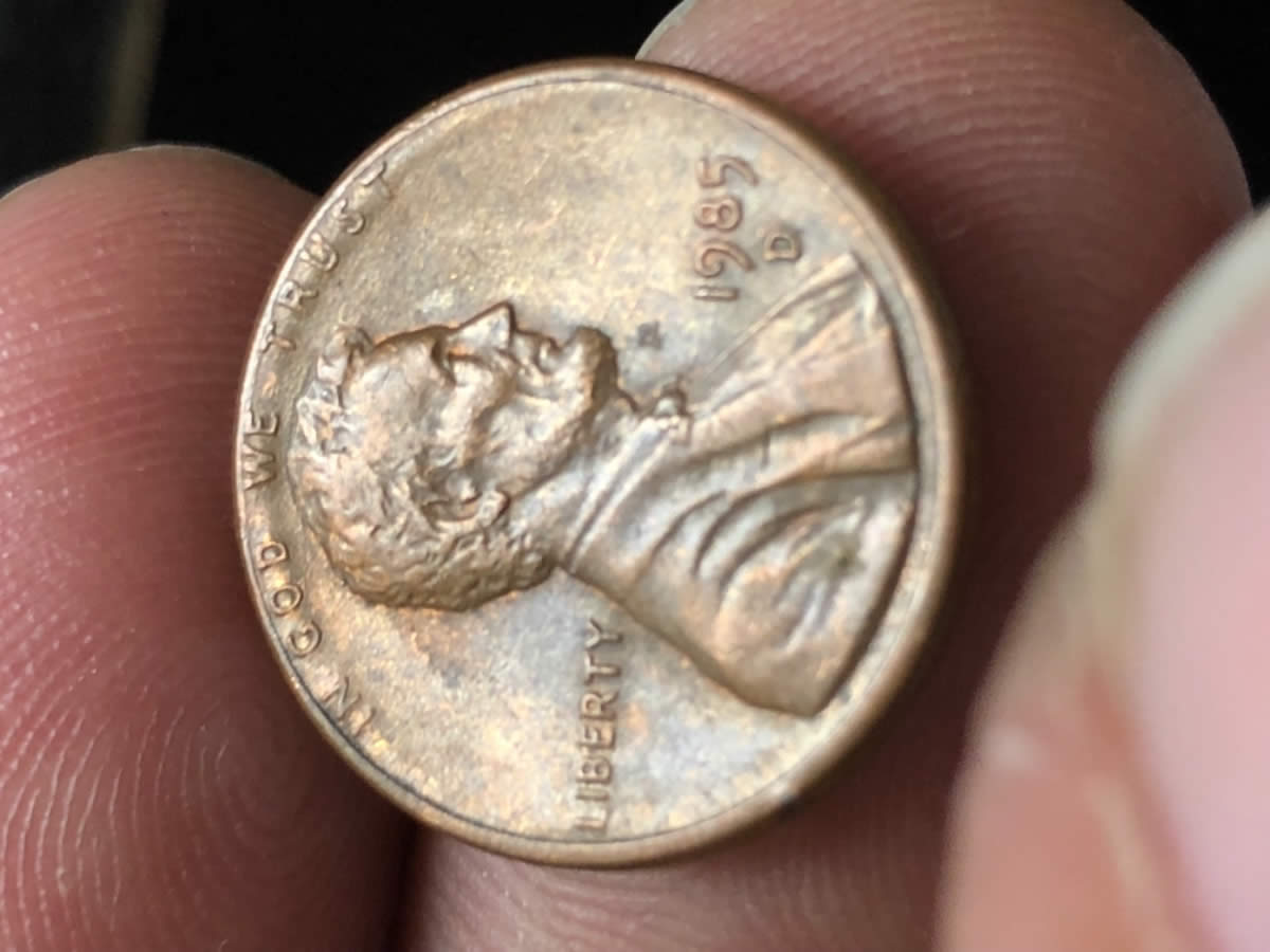 1985-D-Lincoln-Cent-,-Raised-Field
