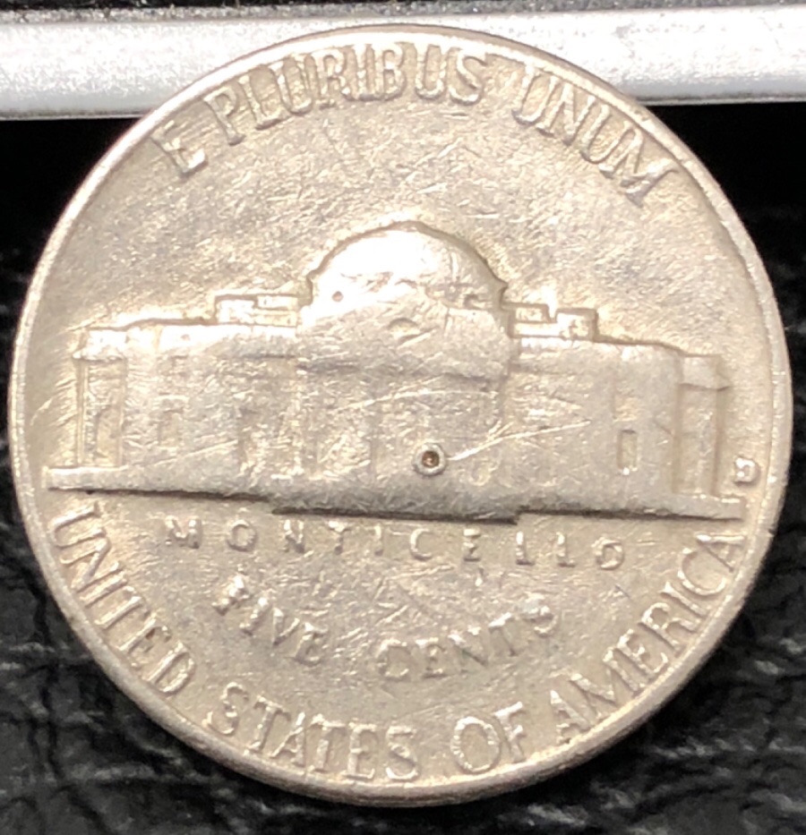 1964-D-Nickel.-Weird-Stamped-O-On-Back-On-Monticello