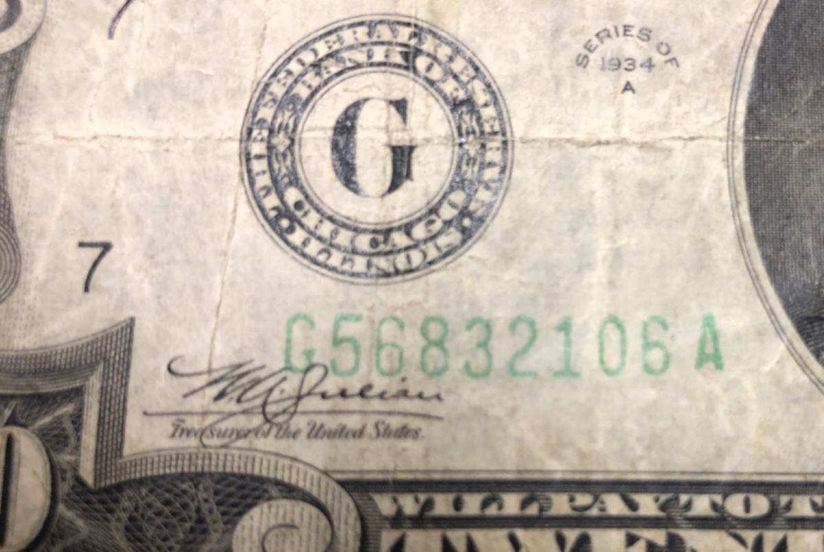 1934-A--Series-$20.00-Note.-Treasures-Date-Over-Serial-Number