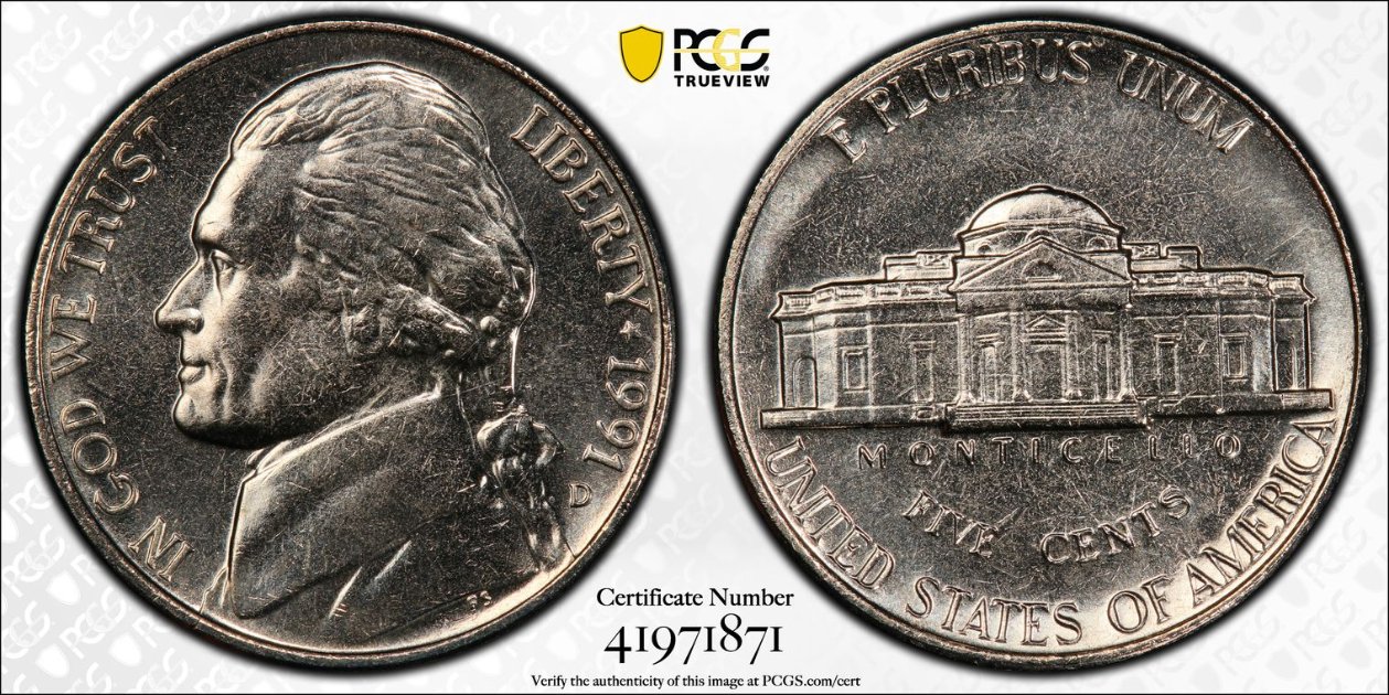 1991-D-5-Cent-Look-At-The-Scratches-And-What-Not.-Hows-It-A--MS-66