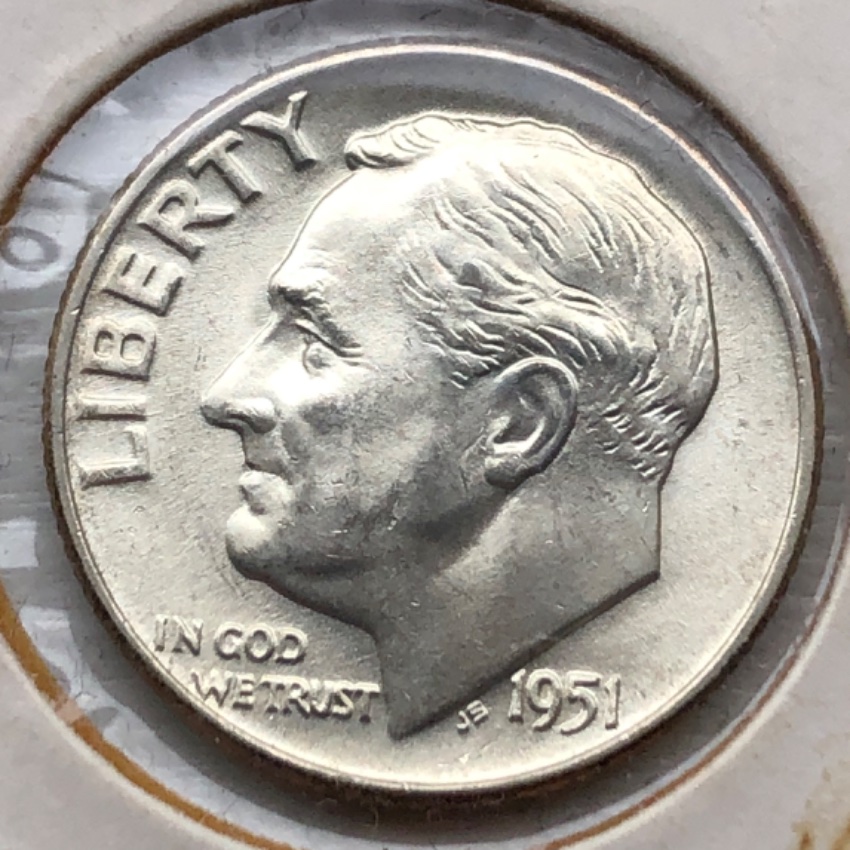 1951-D-Roosevelt-Dime-D/D-RPM-FS-501