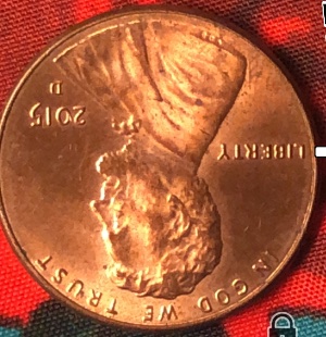 2015-Lincoln--Cent--With--Lines-On-Reverse-Side