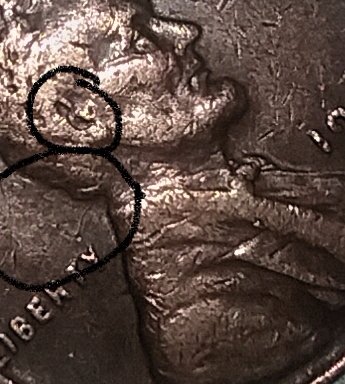 1945-Penny,-Mint-Error-Only-Half-Of-The-T-In-Cent..i-Have-Circled-Errors.