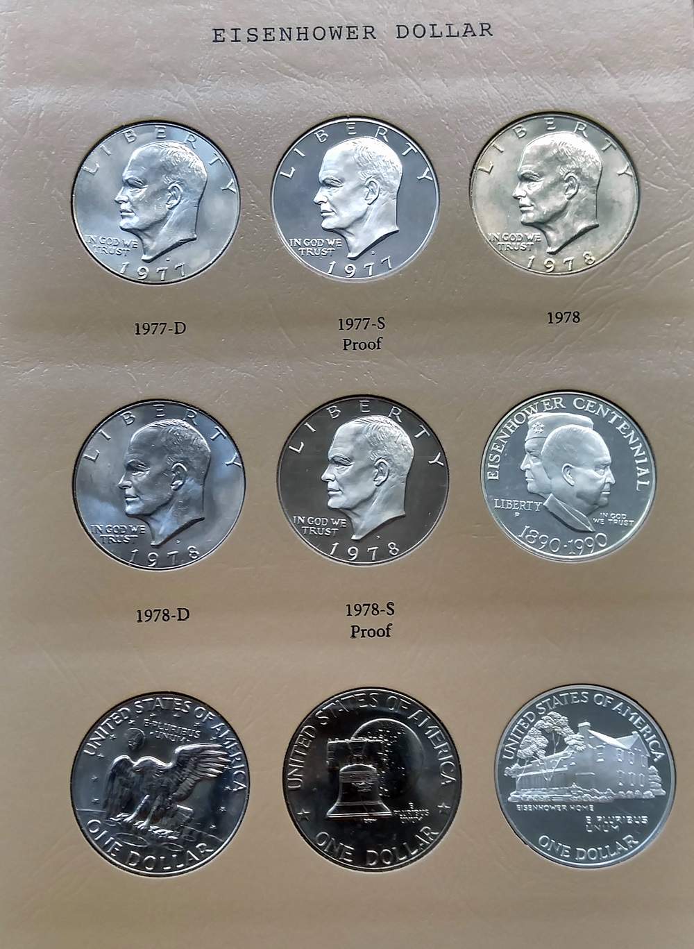 32-Coin-Set-Eisenhower-Dollars-In-A-Nice-Dansco-Album....-Hooray~~