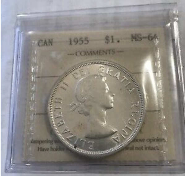 1955-Canada-Silver-Dollar---Upgrade-Possibility--