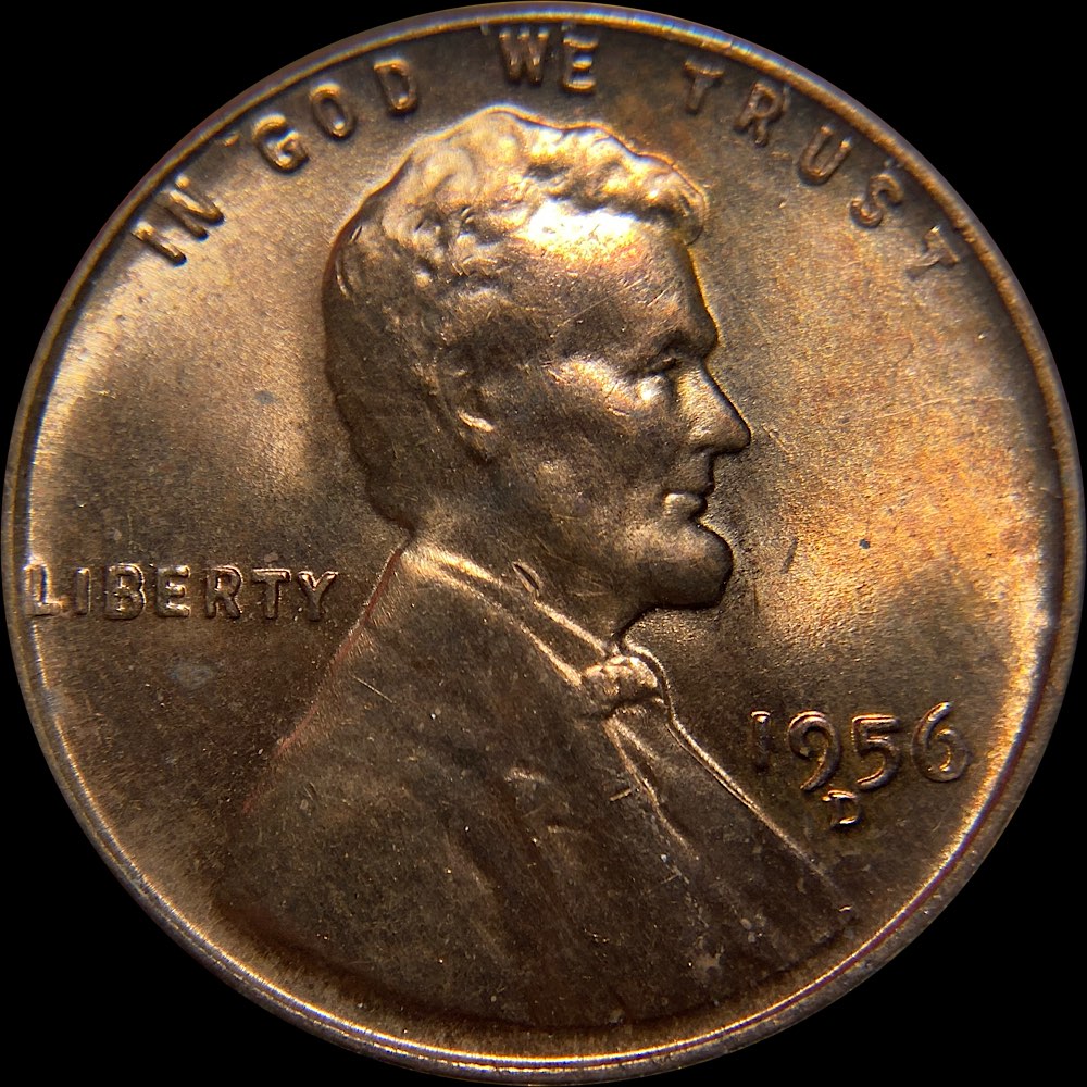 1956-D-Lincoln-Wheat-Cent--RPM-001-FS-501,-Rare-Unlisted-LDS-Early-BIE-Stage
