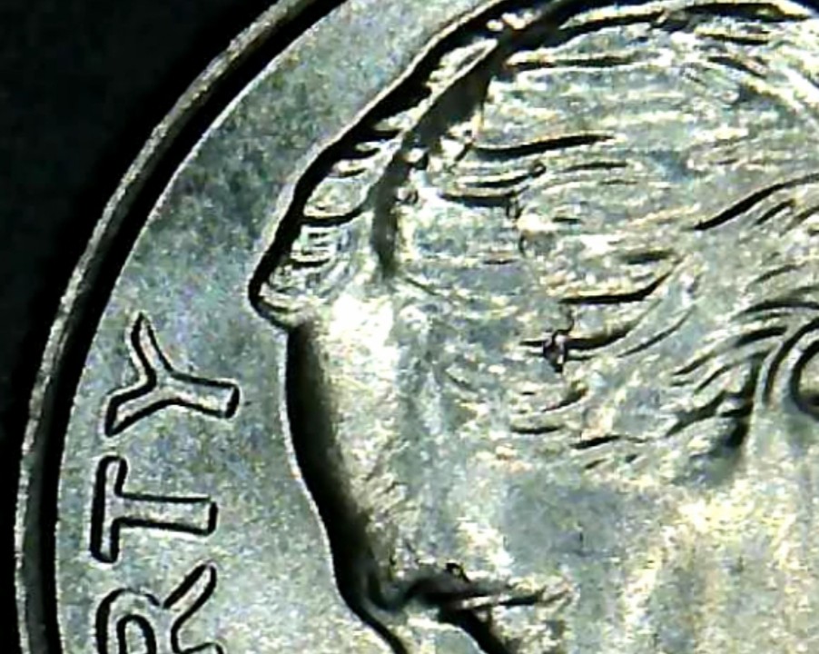 2022-Rossevelt-Dime-Multiple-Obverse-Die-Chips/Die-Cracks.-Spike-Head.-DDO?