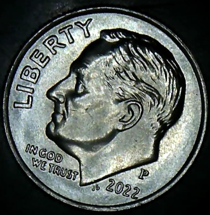 2022-Rossevelt-Dime-Multiple-Obverse-Die-Chips/Die-Cracks.-Spike-Head.-DDO?