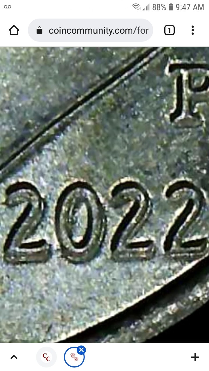 2022-Rossevelt-Dime-Multiple-Obverse-Die-Chips/Die-Cracks.-Spike-Head.-DDO?