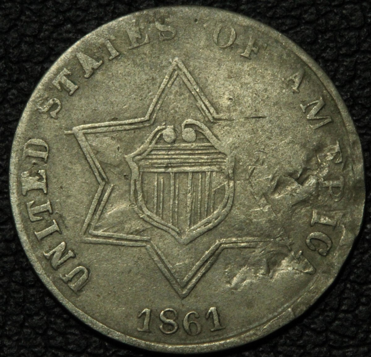 1861-Silver-Three-Cent-Piece---Genuine?