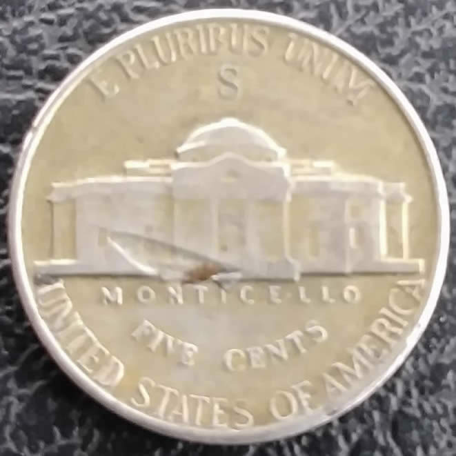 1945-S-Nickel-With-Pre-Strike-Planchette-Damage
