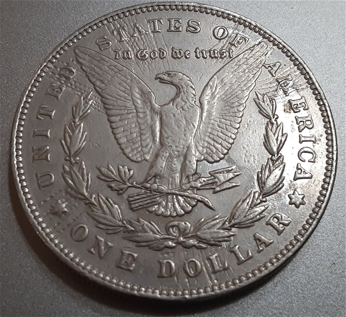 1878-P-Morgan-7-Tf-With-Some-Crazy-Lines-On-Back-Of-Coin?-Not-Scratched