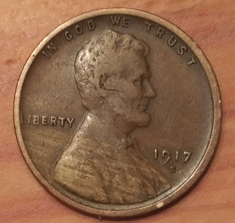 1917-S-Lincoln-Wheat-Cent-Lamination-Error