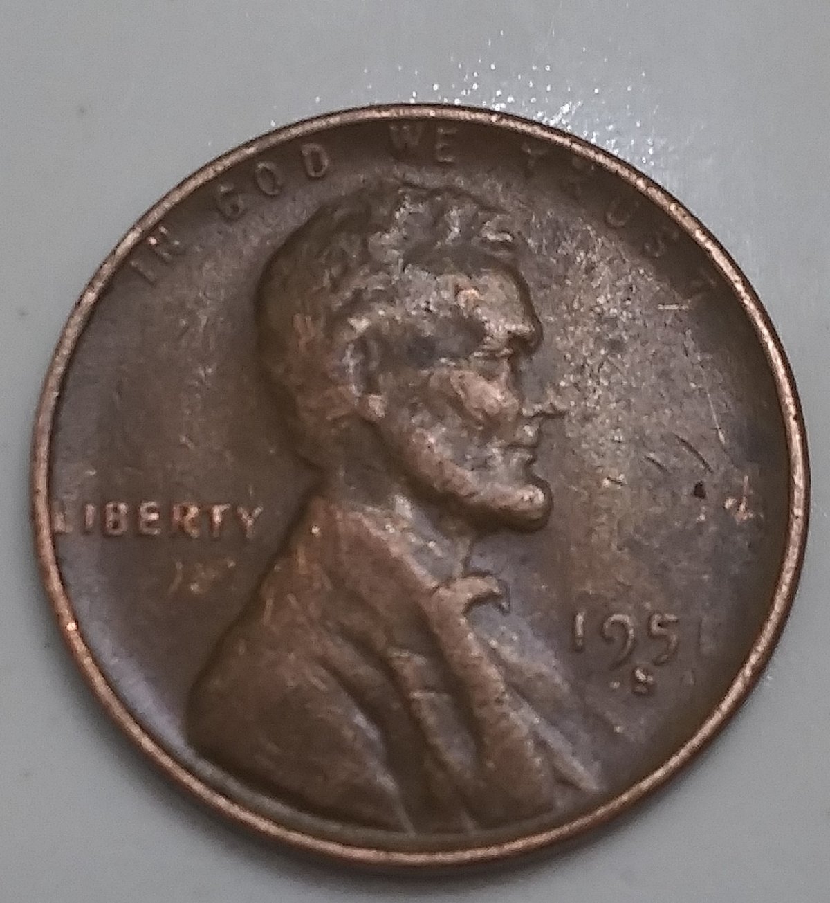 1951-S-Lincoln-Cent-Strike-Through-Error-Or-Just-Worn-Out-1-Of-Date-One-O-On-Obverse?