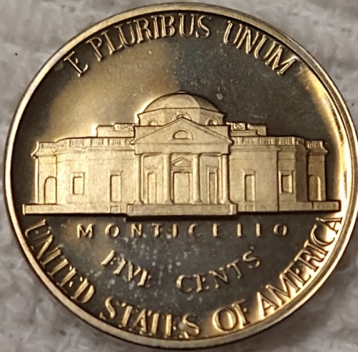 1979-Jefferson-Nickel---Discolored-To-A-Gold-Tint