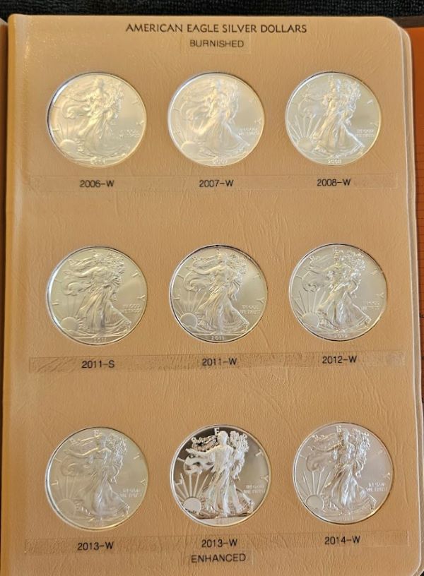 Dearborn's-7181/7182-American-Silver-Eagle-Albums---Bullion-And-Burnished-Version.