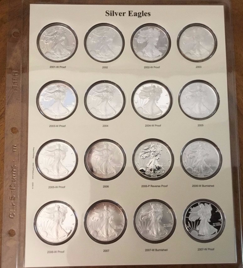 American-Silver-Eagles-Set---CAPS-Album---Photos