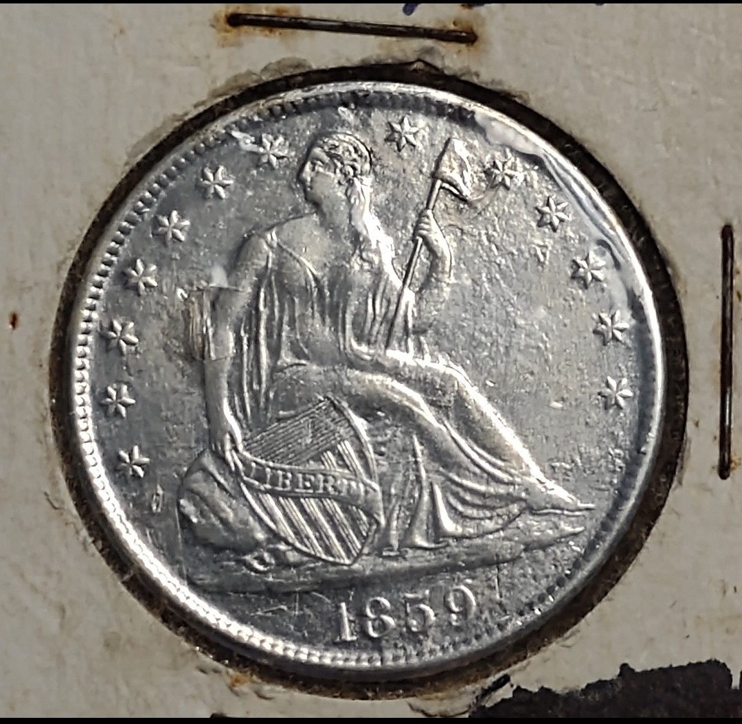 1859-O-Seated-Liberty's.-Grade-Worthy