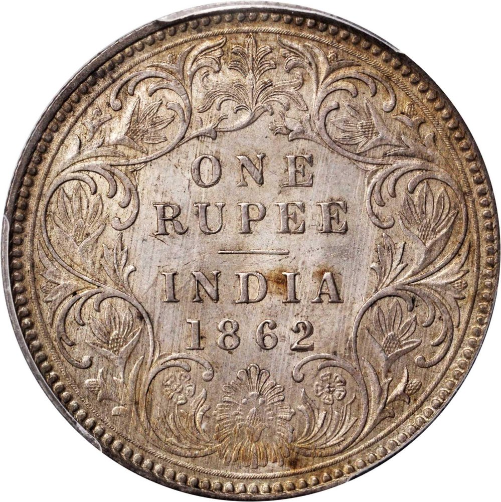 1862-C-Rupee---British-India---Double-Die-Reverse-Or-Machine-Doubling?