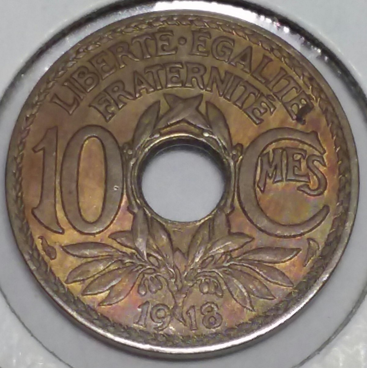 1918-France-10-Centimes-With-Toning-Or-Different-Metal?