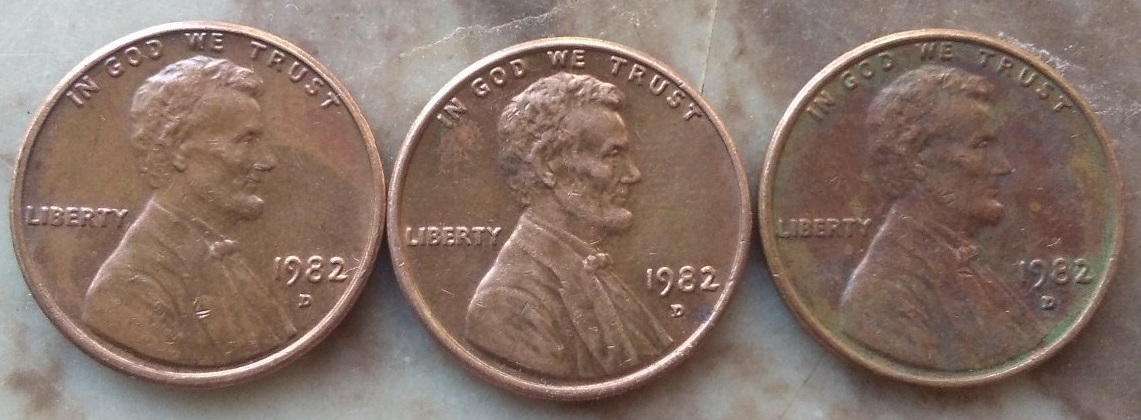 Three-1882-D-Pennys.-Errors?