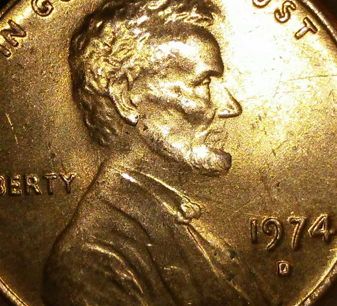 1974-D-Penny-Missing-Parts-Of-His-Face-?