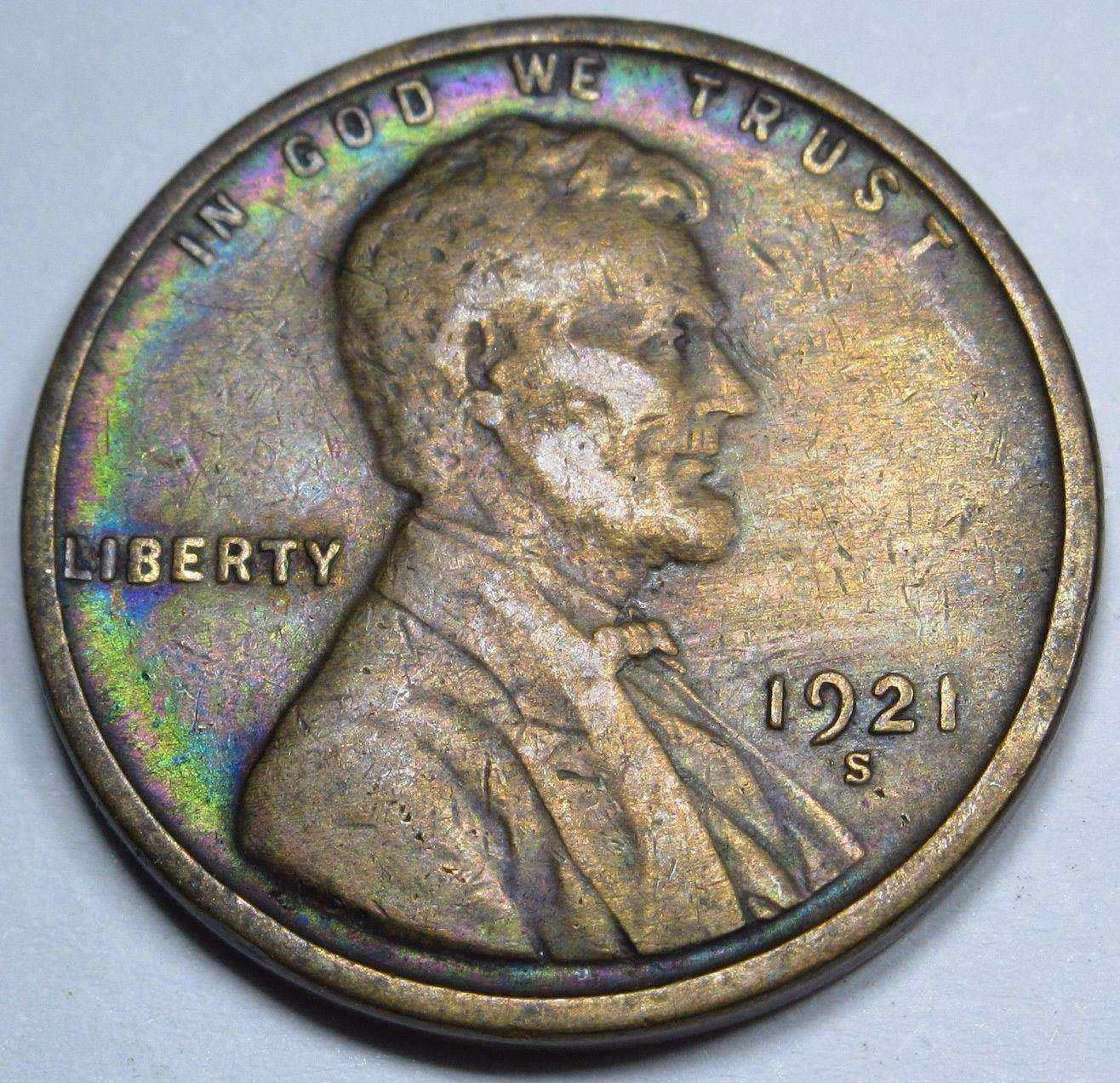 1921-S-Lincoln-Cent-Rainbow-Neon-Rims-Obverse-And-Reverse