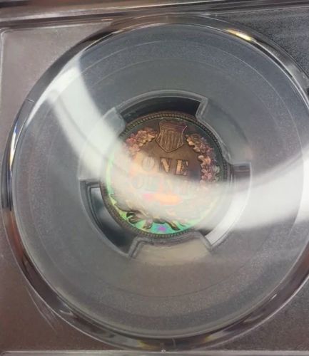 1897-Indian-Cent-Proof-PCGS-R/B-PF-63-Very-Colorful