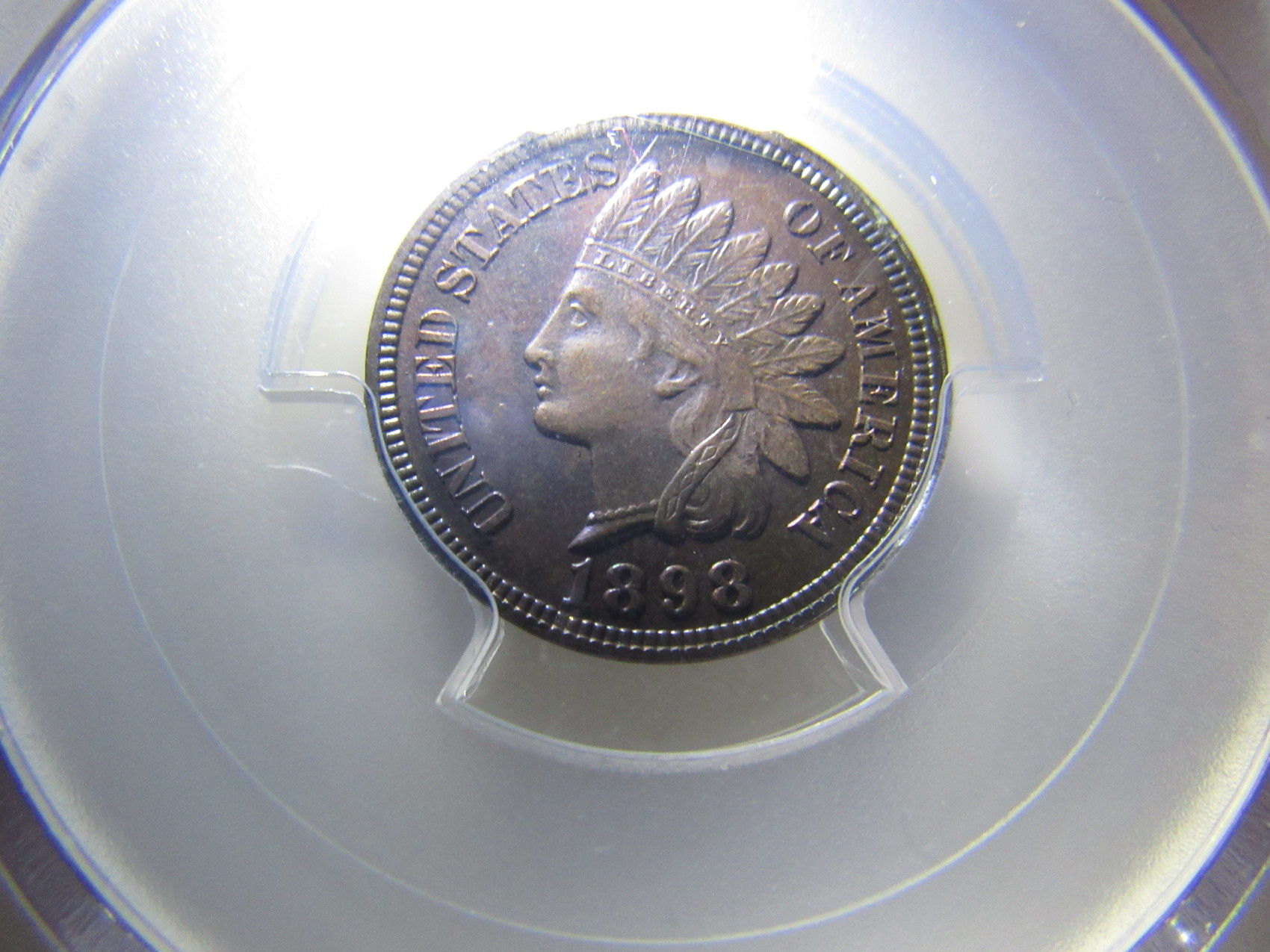 1898-PCGS-PR-64RB-Indian-Cent-IHP-Proof-Color-Mainly-On-Rims-Obverse