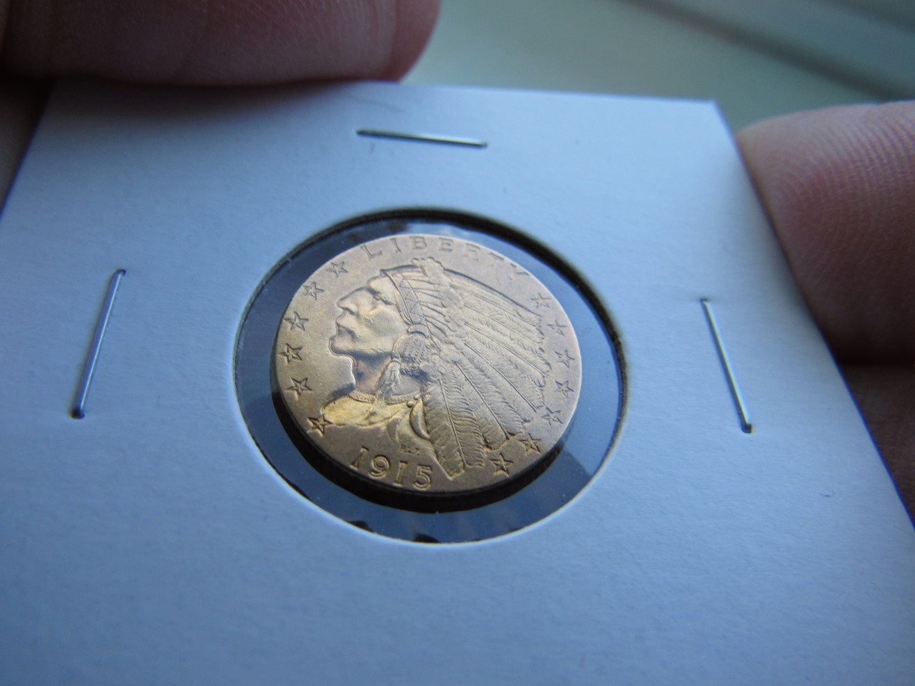 1915-$2.50-Gold-Indian-Ungraded-Raw