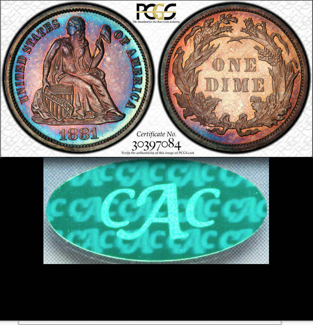 1881-Proof-Seated-Liberty-Dime-Certificate