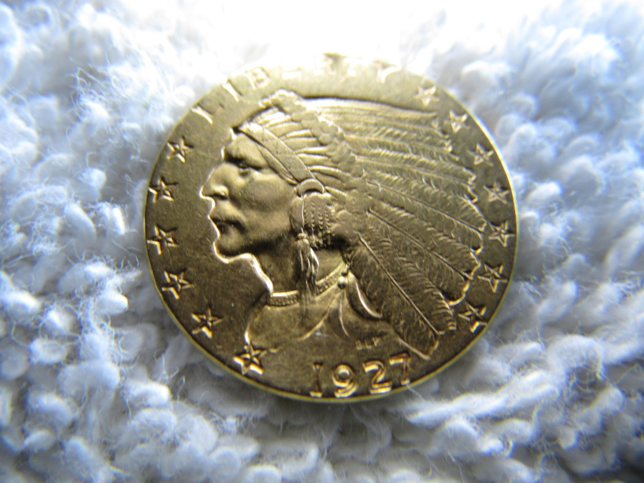 1927-&1928-Around-AU-Raw-$2.50-Gold-Indians
