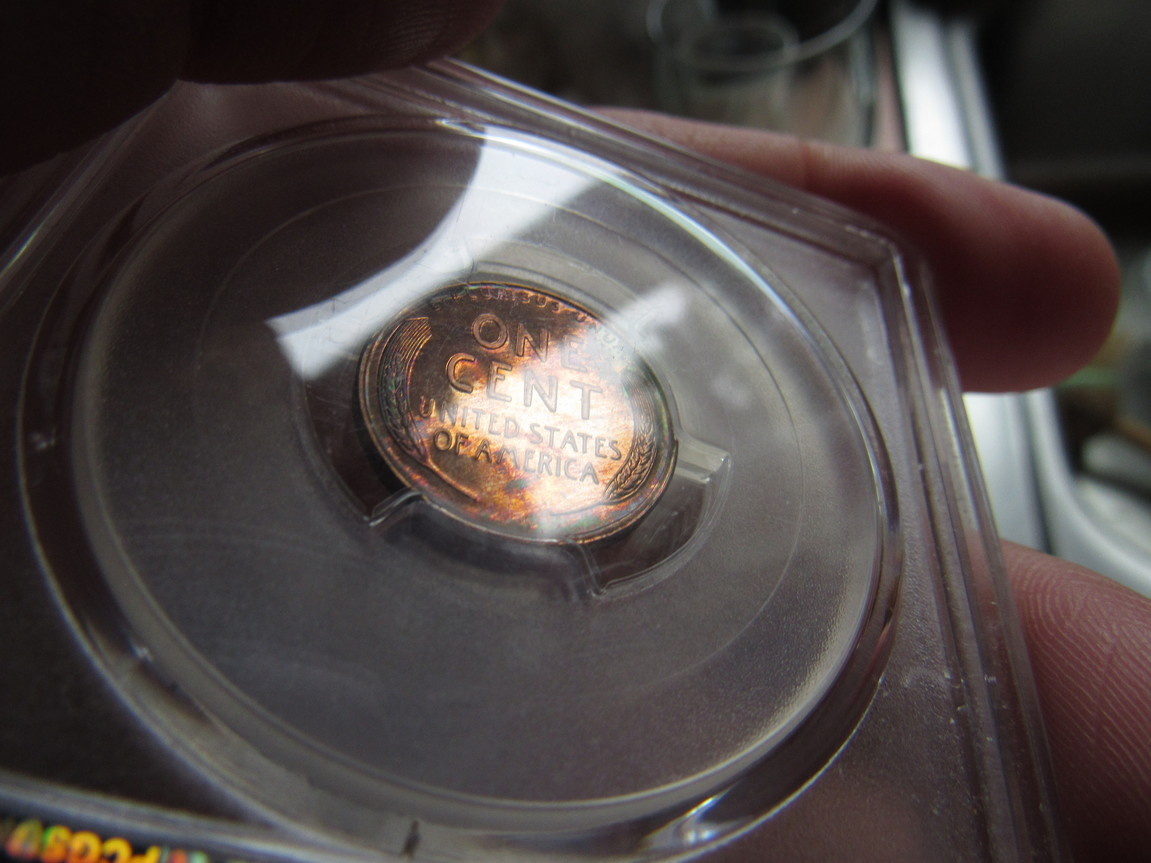 1954-PR-64RB-Lincoln-Cent-Pop-3/2-And-1961-PR-67RD-Lincoln-Cent-With-Color
