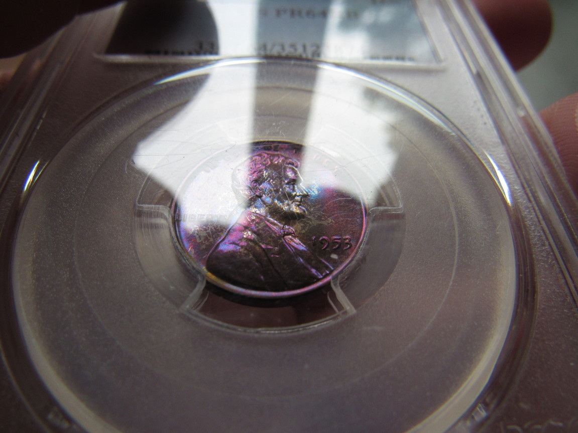 1954-PR-64RB-Lincoln-Cent-Pop-3/2-And-1961-PR-67RD-Lincoln-Cent-With-Color