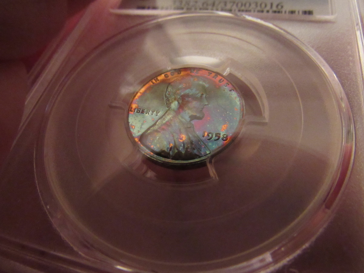 1954-PR-64RB-Lincoln-Cent-Pop-3/2-And-1961-PR-67RD-Lincoln-Cent-With-Color
