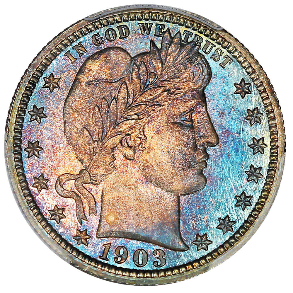 1903-Proof-67-Barber-Quarter-Cac...nicely-Toned