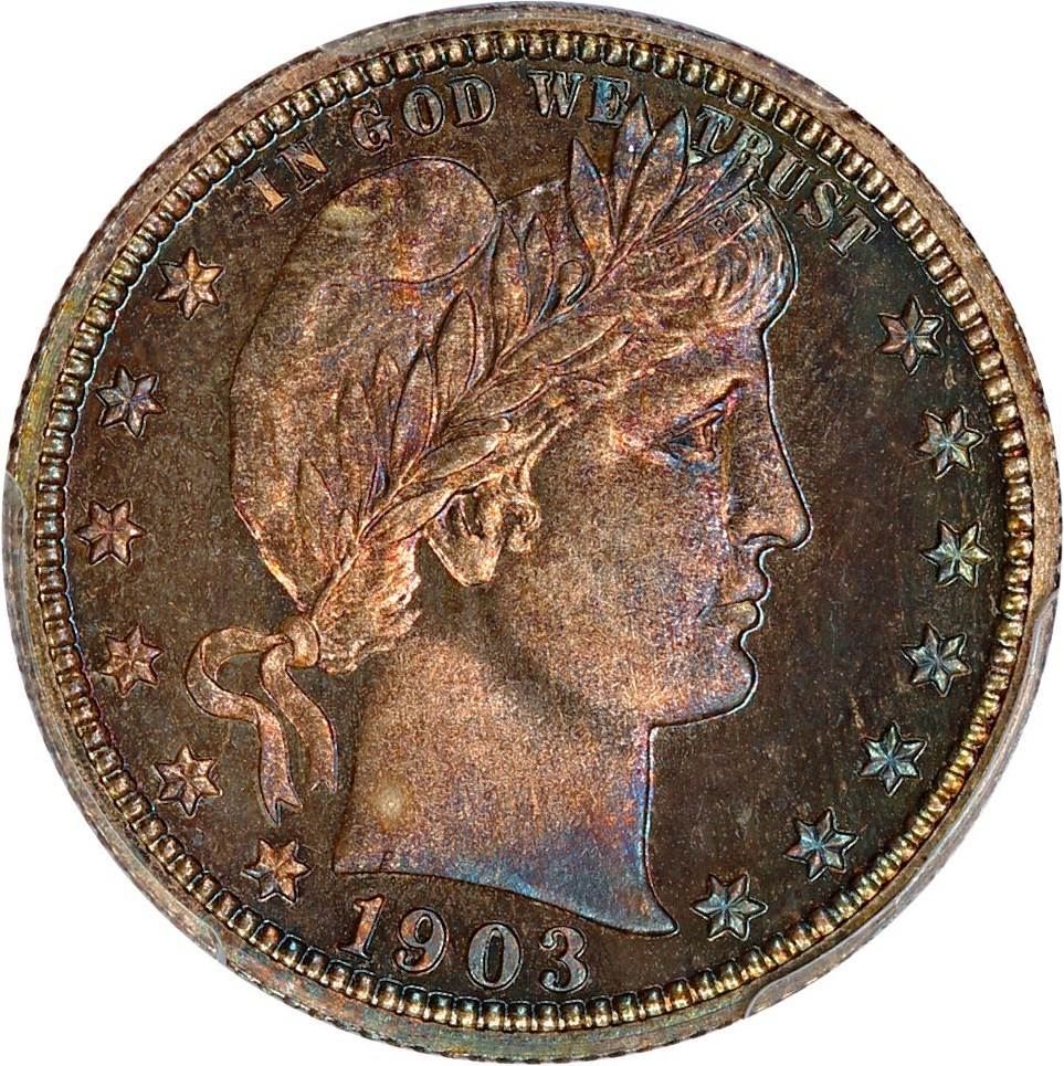 1903-Proof-67-Barber-Quarter-Cac...nicely-Toned