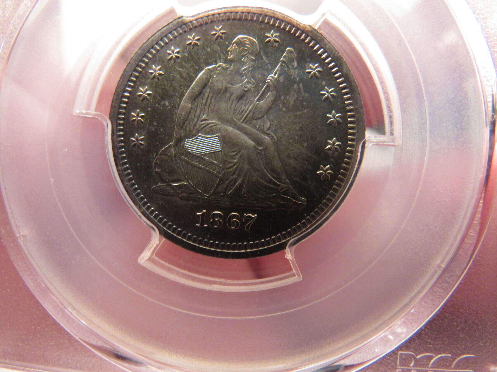 1867-PCGS-Proof-63-Seated-Liberty-Quarter