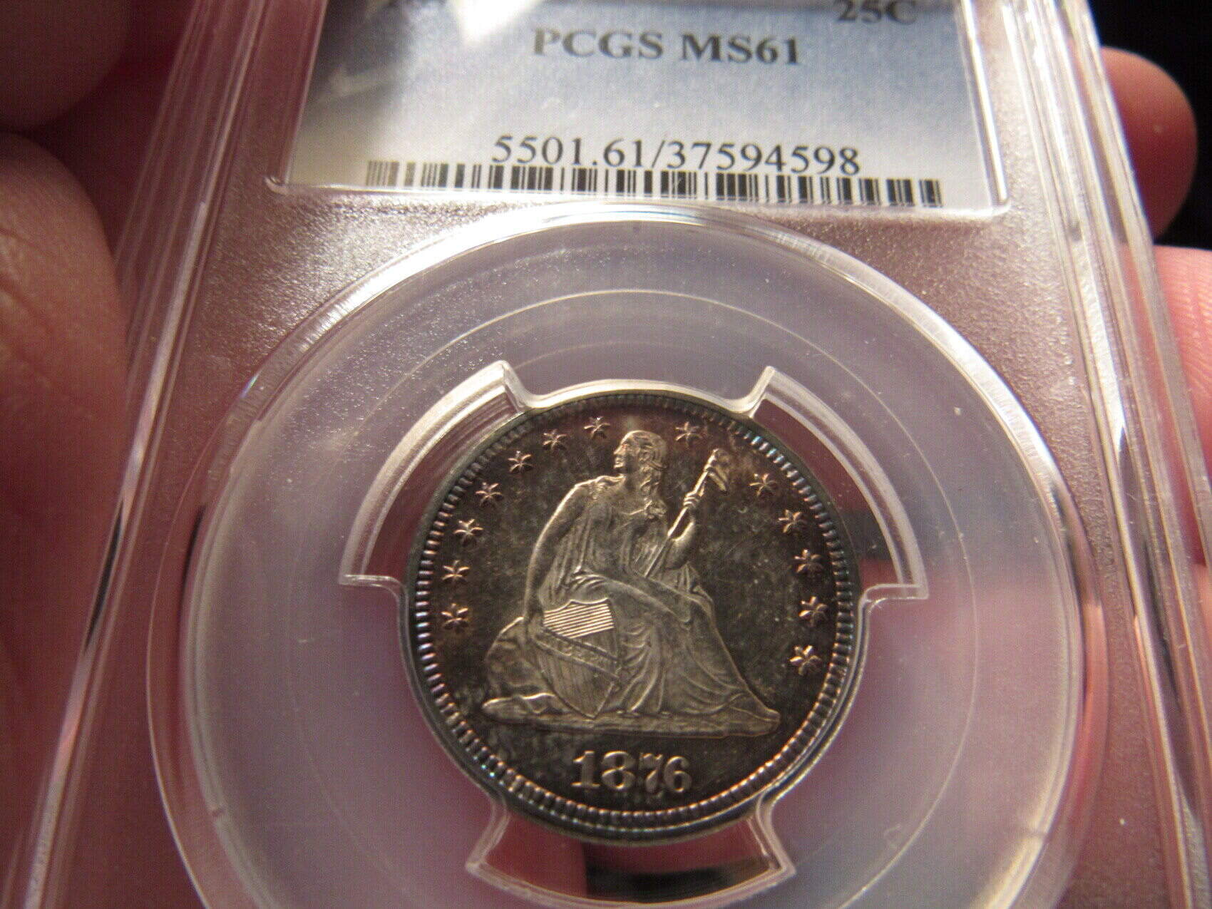 1876---MS-61-PCGS-Graded-Seated-Liberty-Quarter