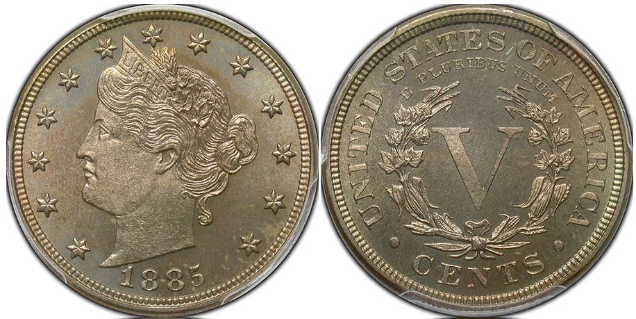 1885--PCGS-PF-66-Liberty-Nickel-Color