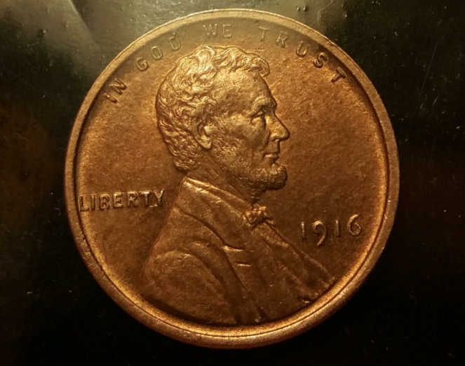 1916-Matte-Proof-Lincoln-Cent,-Die-Markers-Present