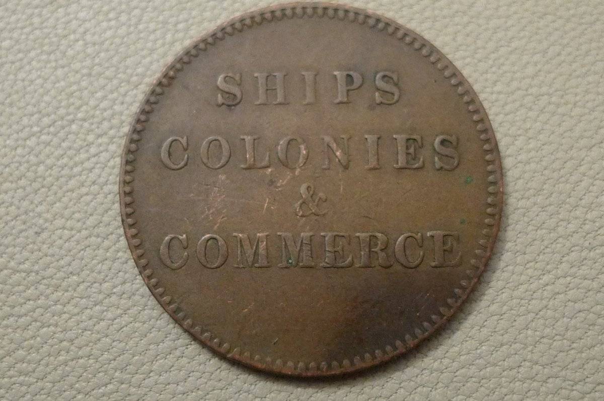 Prince-Edward-Island,-Ships,-Colonies-&-Commerce-One-Halfpenny-Token,-1830