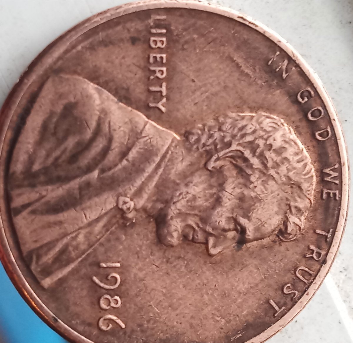 1986-Lincoln-Cent-Rim-Error.-Possible-Doubling