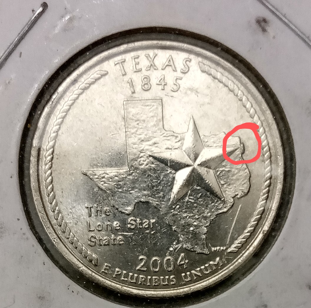 2004.p.texas-Quarter-Blob-Of-Metal