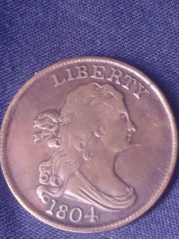 Draped-Bust-1804-Half-Cent-Spiked-Chin-Crosslet-4-No-Stems-Please-Help-Grade-And-Appraise