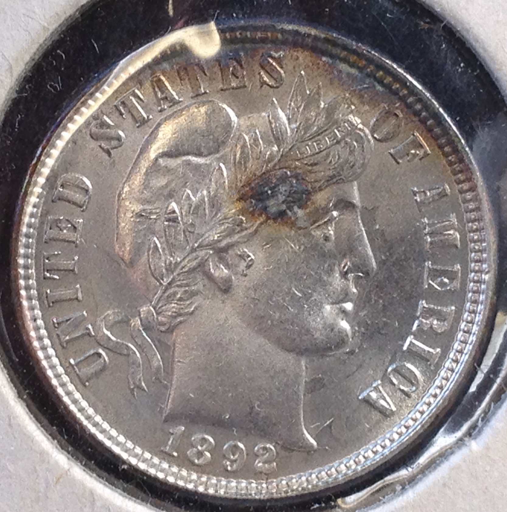 1892-Barber-10¢---Question-On-Blemishes-Detrating-From-Value