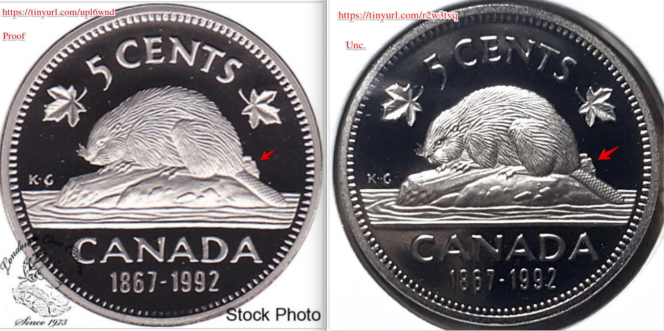 1992-Type-2-Nickel:-Re-Engraved-Beaver